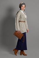 Tesettür giyim BEJ SAÇ ÖRGÜLÜ TRİKO HIRKA 0919 