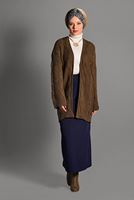 Tesettür giyim TABA SAÇ ÖRGÜLÜ TRİKO HIRKA 0919 