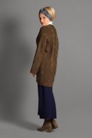 Tesettür giyim TABA SAÇ ÖRGÜLÜ TRİKO HIRKA 0919 