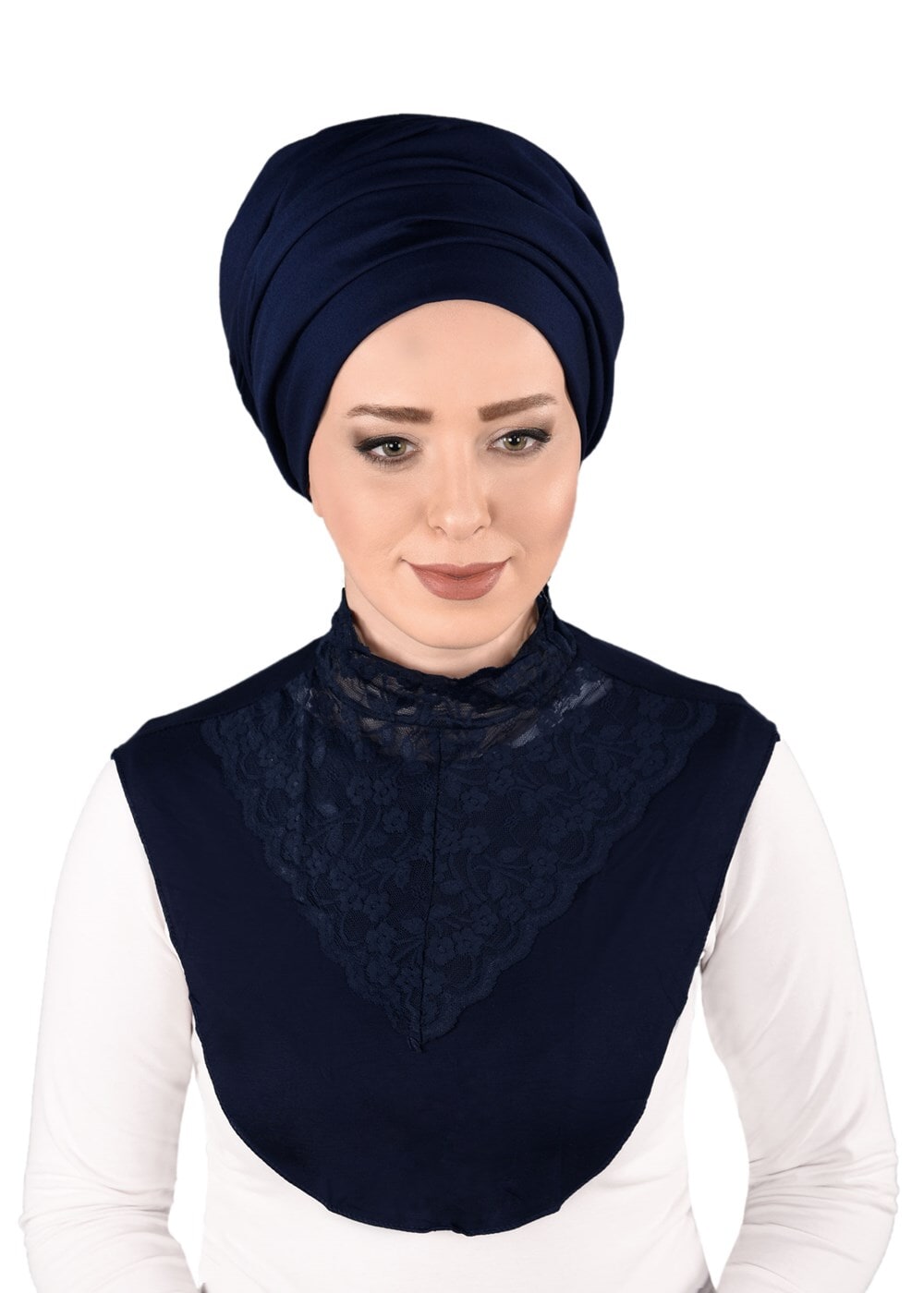 Tesettür giyim LACİVERT T 31046 Çiğdem Boyunluk