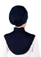 Tesettür giyim LACİVERT T 31046 Çiğdem Boyunluk