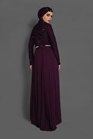 Tesettür giyim MOR DANTEL DETAYLI ABİYE ELBİSE 08625 