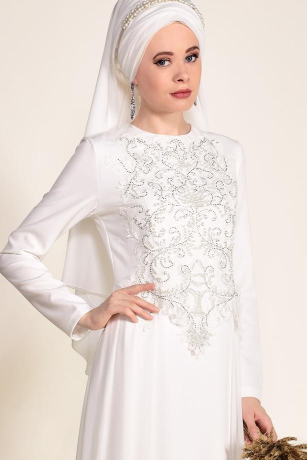 Vêtements hijab  Bead Embroidery Evening Dress T 09625  - TRENDTESETTÜR