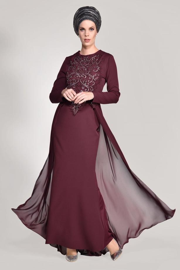 Vêtements hijab  Bead Embroidery Evening Dress T 09625  - TRENDTESETTÜR