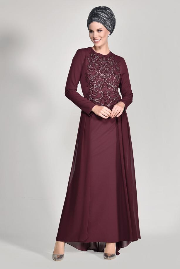 Vêtements hijab  Bead Embroidery Evening Dress T 09625  - TRENDTESETTÜR