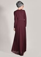 Vêtements hijab ROUGE BORDEAUX Robe de Soirée T 09625 