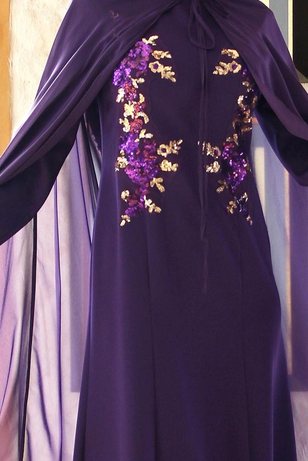 Vêtements hijab  EVENING DRESS WITH CAPE 38102  - TRENDTESETTÜR