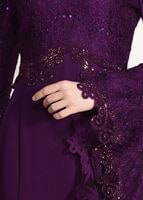 Tesettür giyim MÜRDÜM GÜPÜR DETAYLI BALIK ABİYE ELBİSE 49625