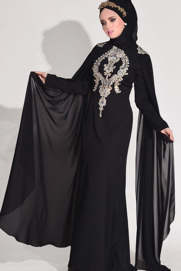 Vêtements hijab  GUIPURE EMBROIDERED EVENING DRESS 68625  - TRENDTESETTÜR