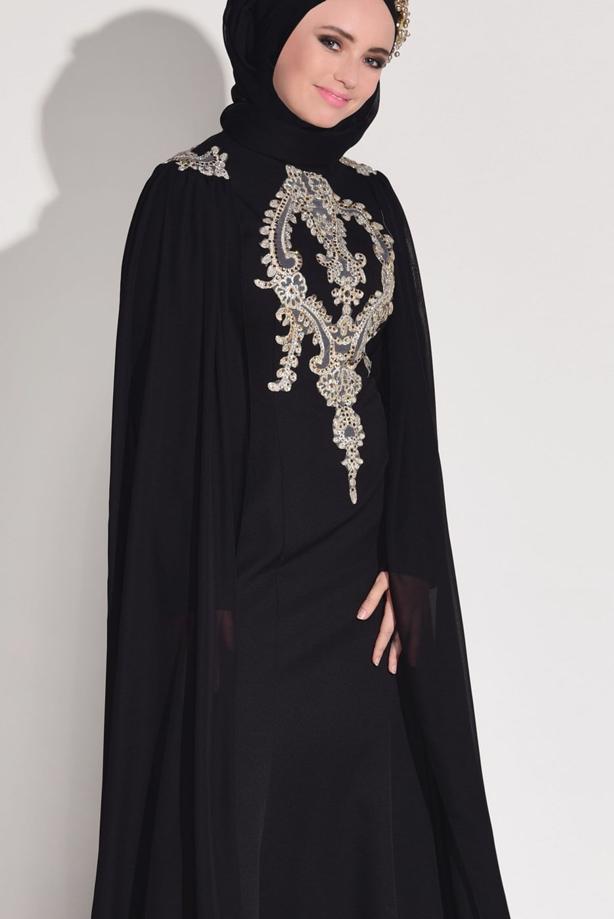 Vêtements hijab  GUIPURE EMBROIDERED EVENING DRESS 68625  - TRENDTESETTÜR