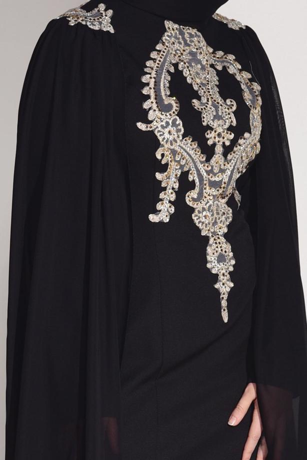 Vêtements hijab  GUIPURE EMBROIDERED EVENING DRESS 68625  - TRENDTESETTÜR