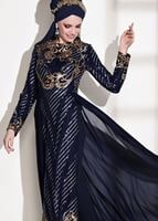 Vêtements hijab BLEU MARINE Robe T 87625