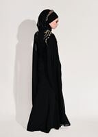 Tesettür giyim SİYAH PUL PAYET İŞLEMELİ ABİYE ELBİSE 88625