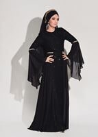 Vêtements hijab NOIR ROBE DE SOIRÉE DÉTAILLÉE MOUSSELINE DENTELLE 92625