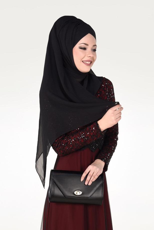 Vêtements hijab  SEQUIN EMBROIDERED EVENING DRESS 0072  - TRENDTESETTÜR