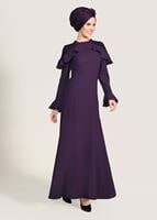 Vêtements hijab POURPRE ROBE DE SOIRÉE DÉTAIL GUIPURE 1072