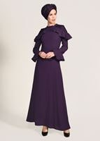 Vêtements hijab POURPRE ROBE DE SOIRÉE DÉTAIL GUIPURE 1072