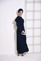Vêtements hijab BLEU MARINE ROBE DE SOIRÉE DÉTAIL GUIPURE 1072