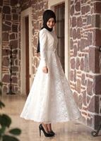 Tesettür giyim KREM GÜPÜRLÜ KEMER DETAYLI ABİYE ELBİSE 1613