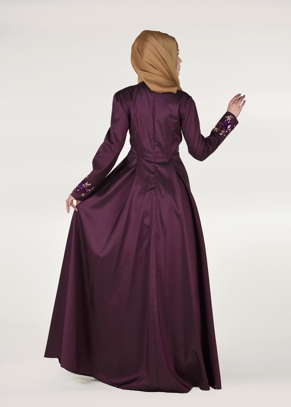 Vêtements hijab POURPRE ROBE DE SOIRÉE À PAILLETTES 2191