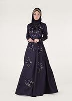 Hijab clothing NAVY BLUE SEQUINED EVENING DRESS 2191 