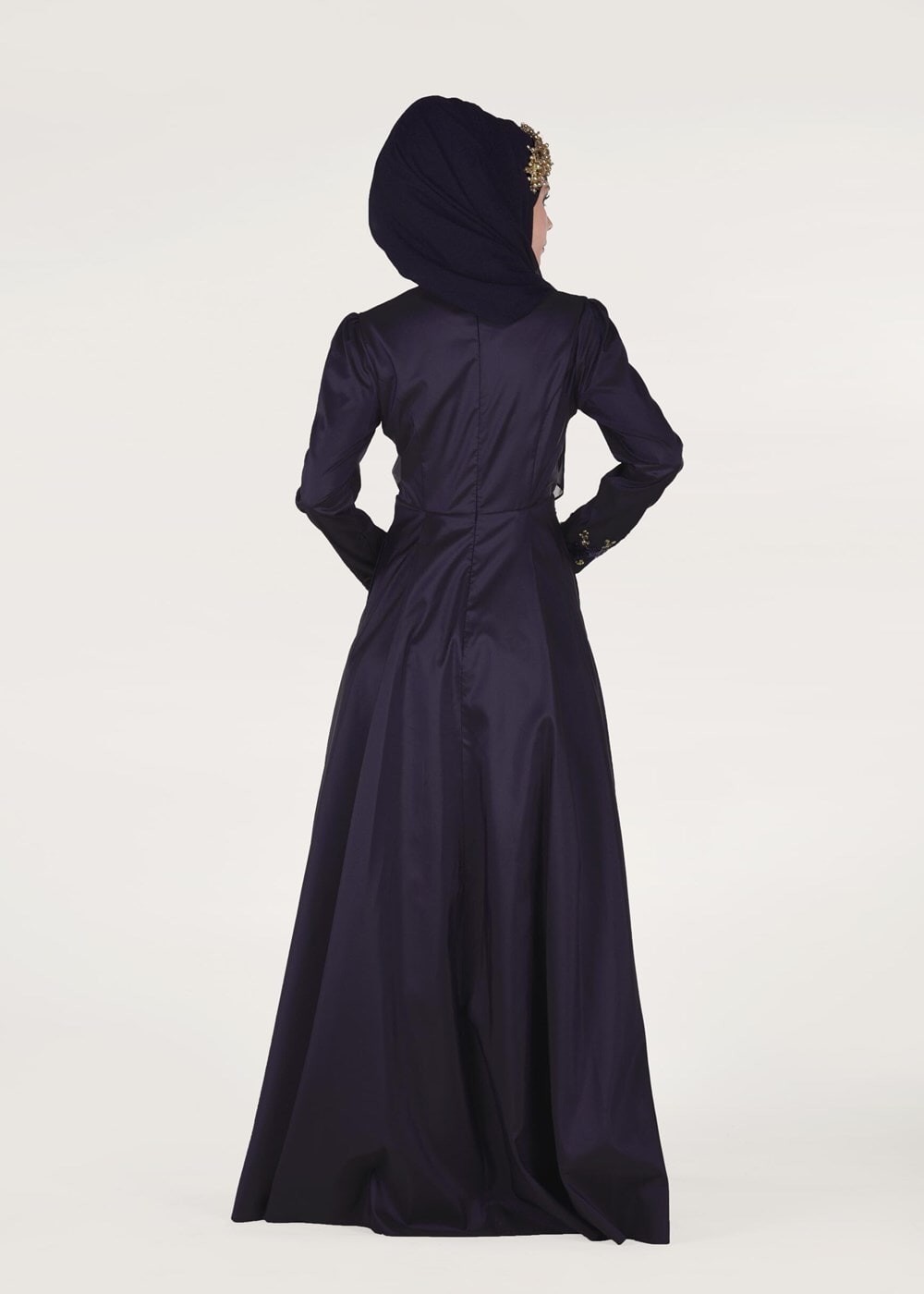 Hijab clothing NAVY BLUE SEQUINED EVENING DRESS 2191 