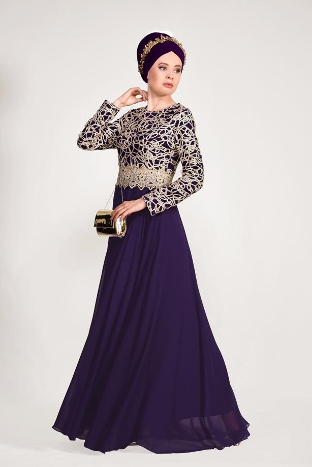 Vêtements hijab  GUIPURED EVENING DRESS 2581  - TRENDTESETTÜR