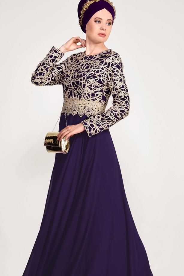 Vêtements hijab  GUIPURED EVENING DRESS 2581  - TRENDTESETTÜR