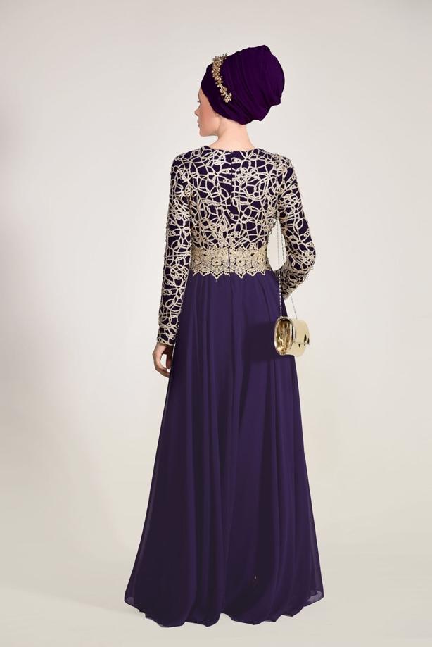 Vêtements hijab  GUIPURED EVENING DRESS 2581  - TRENDTESETTÜR