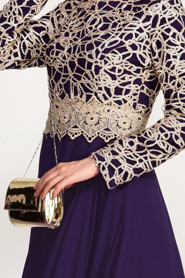 Vêtements hijab  GUIPURED EVENING DRESS 2581  - TRENDTESETTÜR