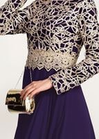 Vêtements hijab POURPRE ROBE DE SOIRÉE GUIPÉE 2581