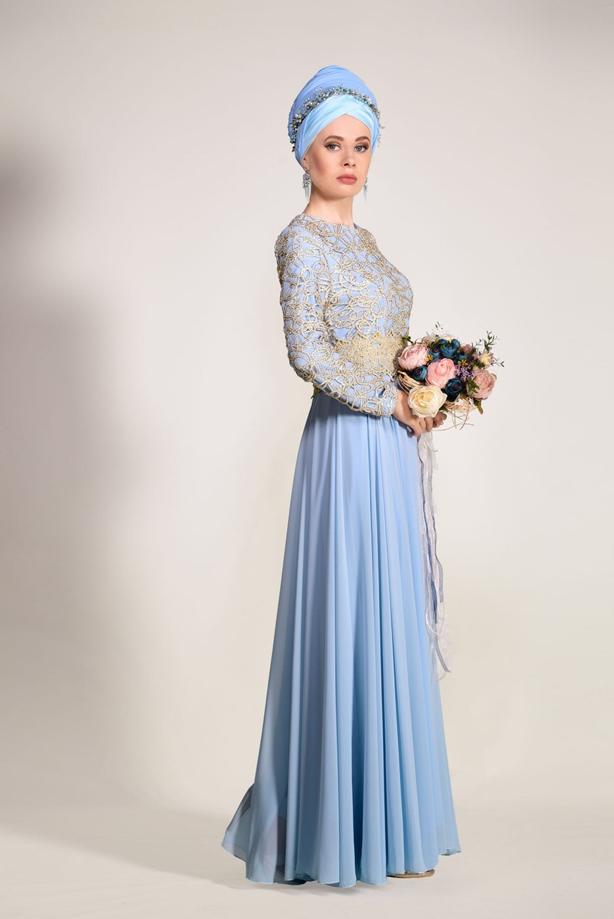 Vêtements hijab  GUIPURED EVENING DRESS 2581  - TRENDTESETTÜR