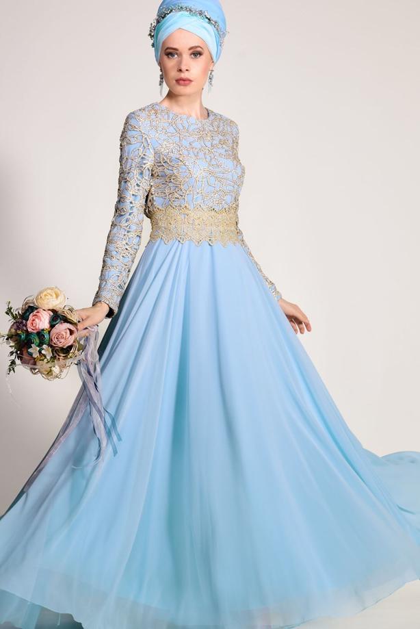 Vêtements hijab  GUIPURED EVENING DRESS 2581  - TRENDTESETTÜR