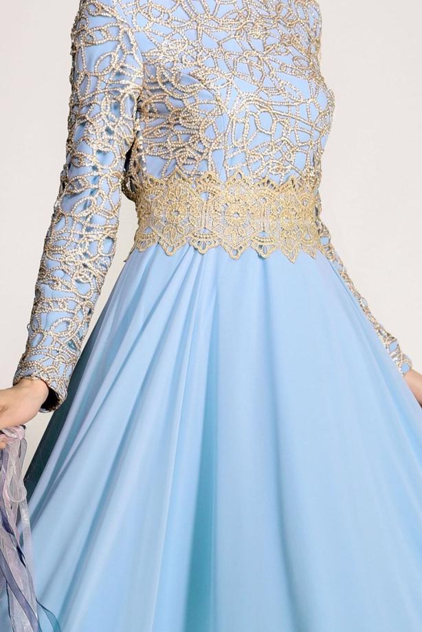 Vêtements hijab  GUIPURED EVENING DRESS 2581  - TRENDTESETTÜR