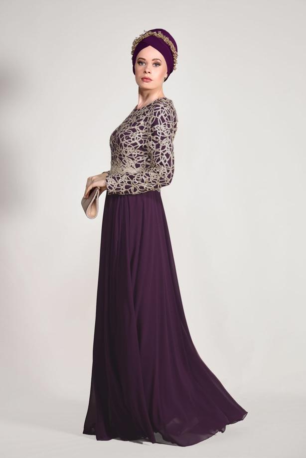 Vêtements hijab  GUIPURED EVENING DRESS 2581  - TRENDTESETTÜR