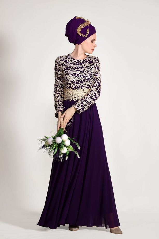 Vêtements hijab  GUIPURED EVENING DRESS 2581  - TRENDTESETTÜR