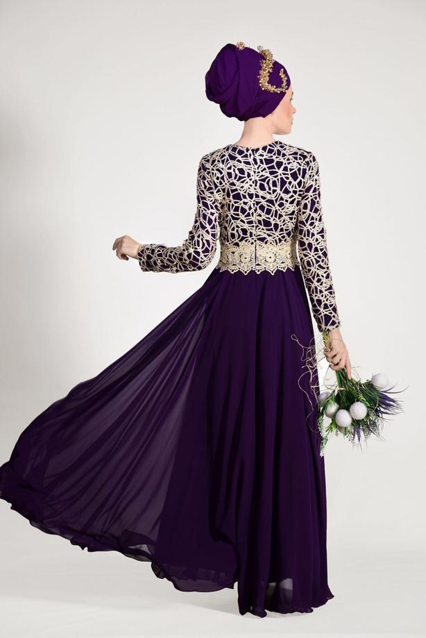 Vêtements hijab  GUIPURED EVENING DRESS 2581  - TRENDTESETTÜR