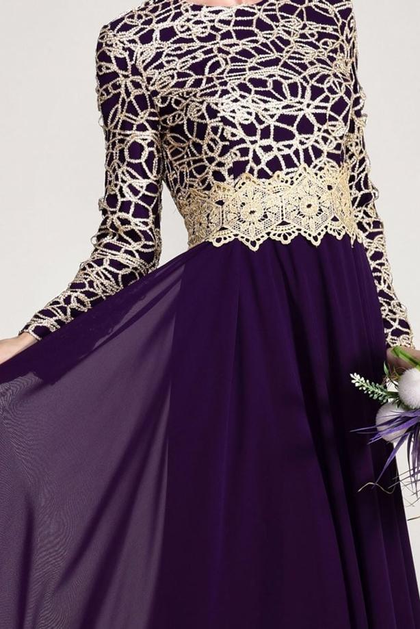 Vêtements hijab  GUIPURED EVENING DRESS 2581  - TRENDTESETTÜR
