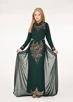 Vêtements hijab VERT  Robe de Soirée T 2951 