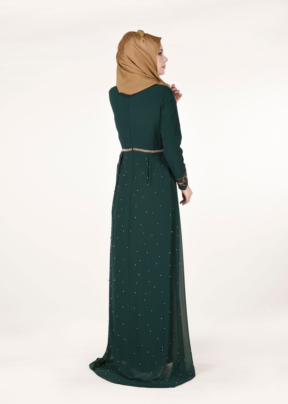 Vêtements hijab VERT  Robe de Soirée T 2951 