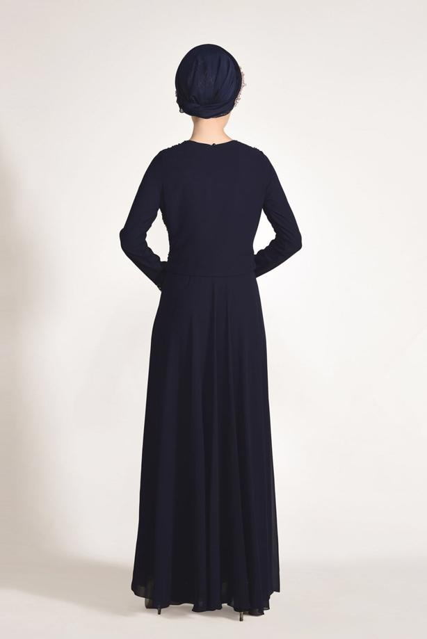 Vêtements hijab  SEQUIN DETAIL EVENING DRESS 3131   - TRENDTESETTÜR