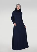 Tesettür giyim LACİVERT İNCİ DETAYLI ABİYE ELBİSE 3308 