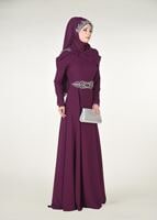 Vêtements hijab POURPRE Robe de Soirée T 3762