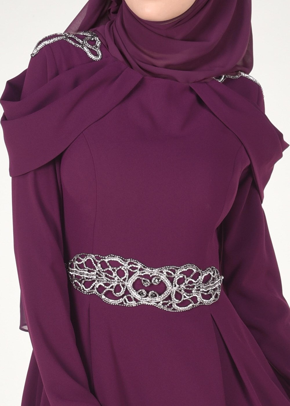 Vêtements hijab POURPRE Robe de Soirée T 3762
