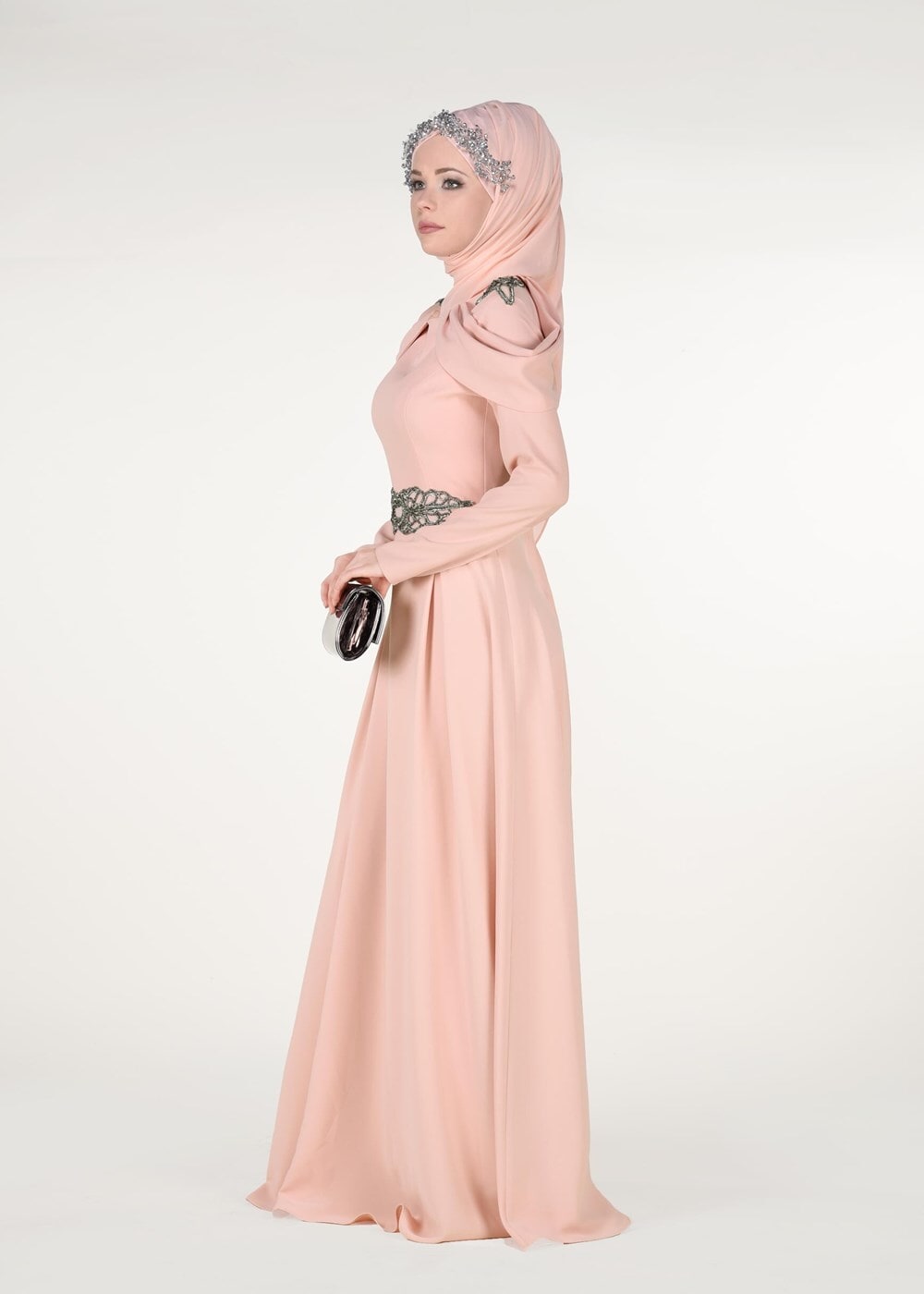 Vêtements hijab POUDRE Robe de Soirée T 3762