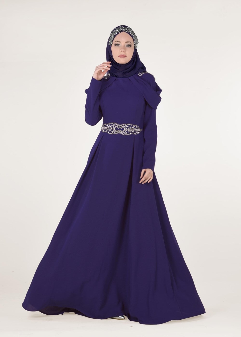 Vêtements hijab BLEU MARINE Robe de Soirée T 3762