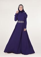 Vêtements hijab BLEU MARINE Robe de Soirée T 3762