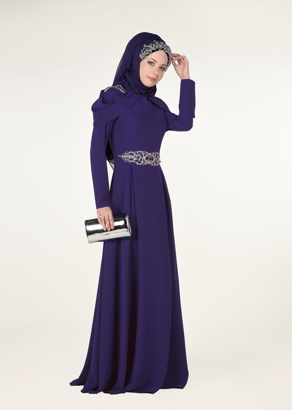 Vêtements hijab BLEU MARINE Robe de Soirée T 3762