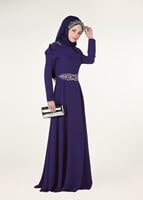 Vêtements hijab BLEU MARINE Robe de Soirée T 3762