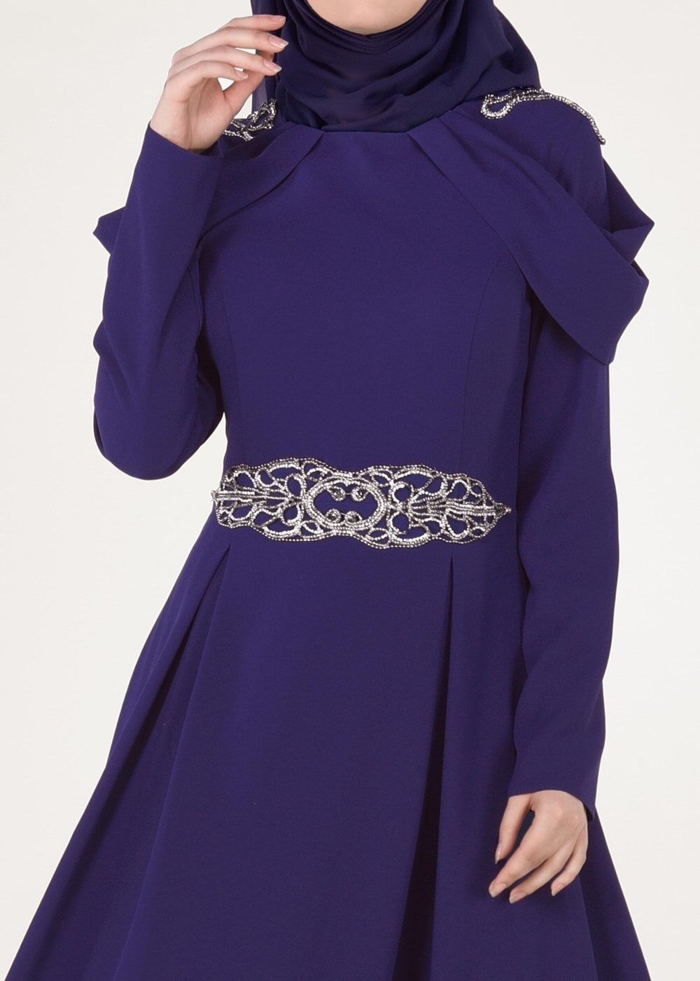 Vêtements hijab BLEU MARINE Robe de Soirée T 3762